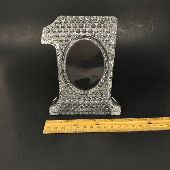 Vtg Avon Clear Glass Number 1 Shape Tabletop Picture Frame 24% Full Lead READ - Picture 7 of 12